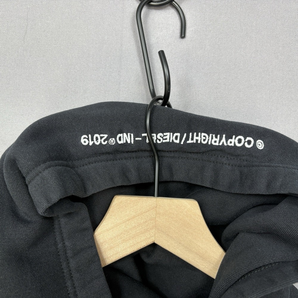 Diesel Hoodie XL S-Alby-BX3 Cotton Embroidered Sweatshirt Distressed Streetwear - Picture 5 of 16